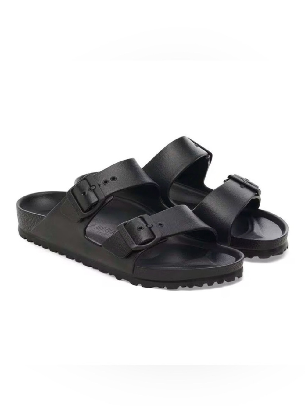 Birkenstock EU 41 EVA Black Dual-Buckle Arizona Slide Sandals Classic Beach Pool